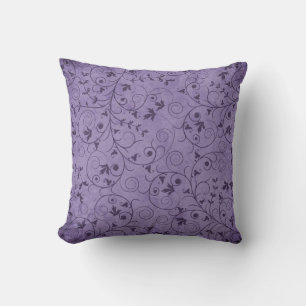 Purple Grungy Floral Pillow