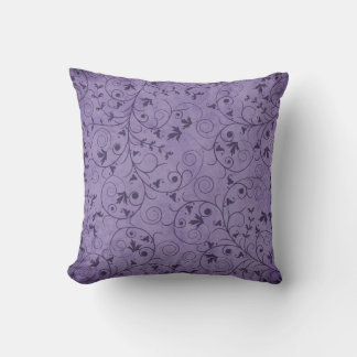 Purple Grungy Floral Pillow