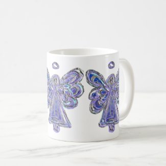 Purple Guardian Angel Art Custom Coffee Mug Cup