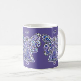 Purple Guardian Angel Art Custom Coffee Mug Cups