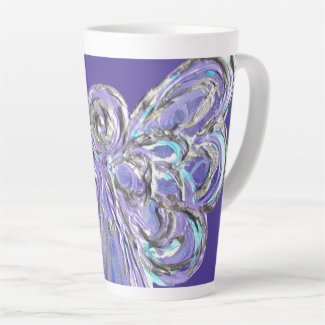 Purple Guardian Angel Art Custom Latte Cup Mugs
