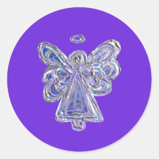 Purple Guardian Angel Art Decal Stickers