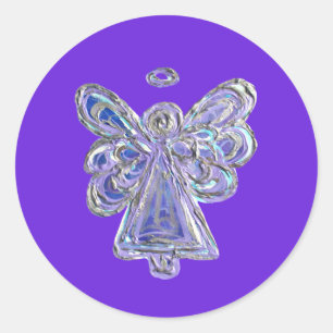 Purple Guardian Angel Art Decal Stickers