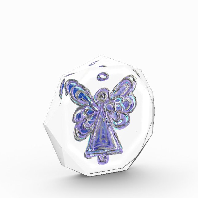 Purple Guardian Angel Art Paperweight Award (Left)
