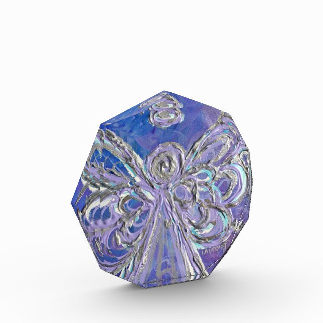 Purple Guardian Angel Art Paperweight Award (Left)