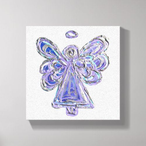 Purple Guardian Angel Art Wrapped Canvas Painting