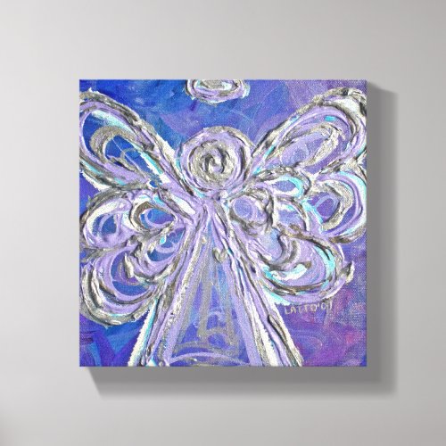 Purple Guardian Angel Art Wrapped Canvas Painting