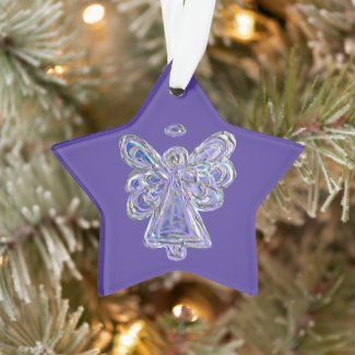 Purple Guardian Angel Christmas Pendant Ornament