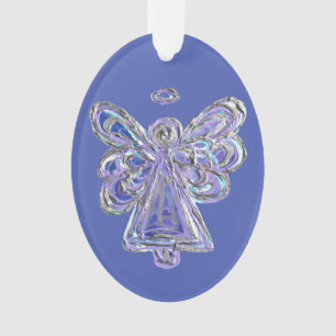 Purple Guardian Angel Christmas Pendant Ornament