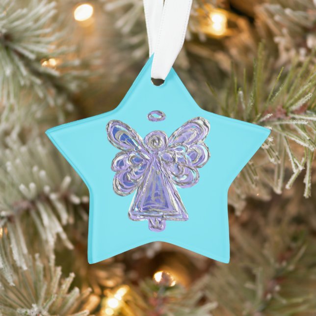 Purple Guardian Angel Christmas Pendant Ornaments (Tree)