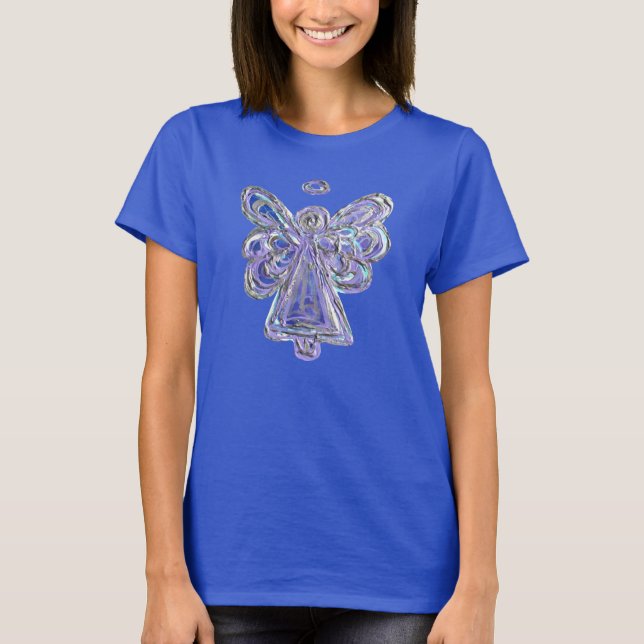 Purple Guardian Angel Custom Art Christmas Shirt (Front)