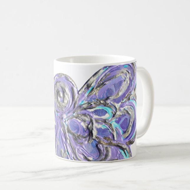 Purple Guardian Angel Custom Coffee Mug Cup (Front Right)