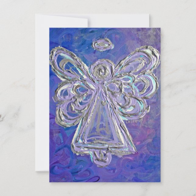 Purple Guardian Angel Custom Invites or Invitation (Front)