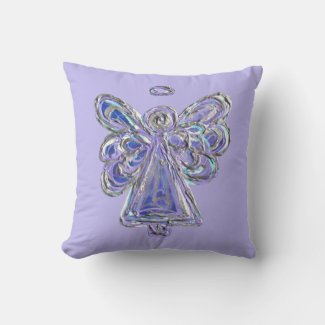 Purple Guardian Angel Decorative Art Throw Pillow