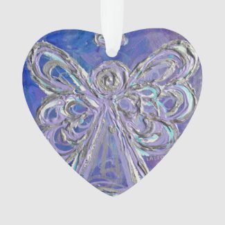 Purple Guardian Angel Gift Holiday Ornament