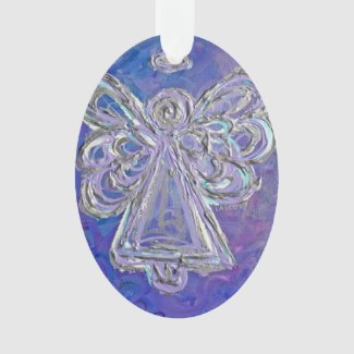 Purple Guardian Angel Gift Holiday Ornament