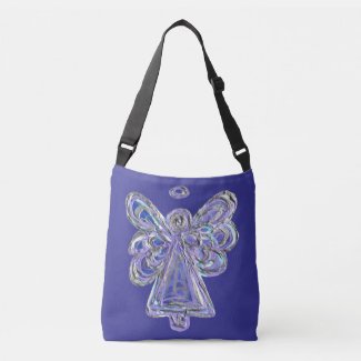 Purple Guardian Angel Purse Art Cross Body Bag