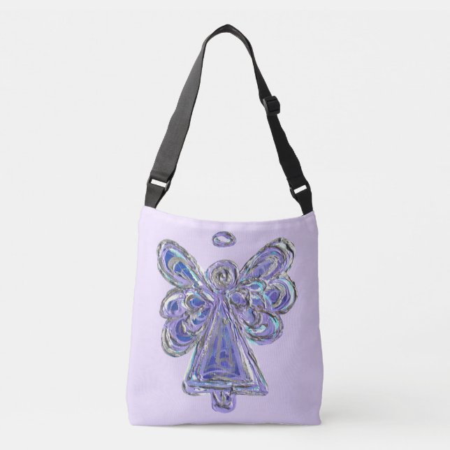 Purple Guardian Angel Purse Art Cross Body Bags (Front)
