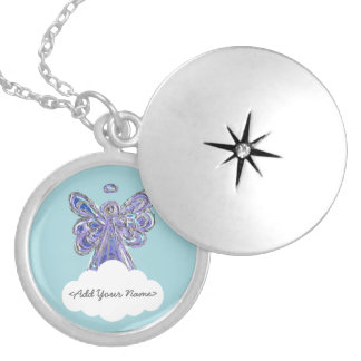 Purple Guardian Angel Series Cloud Custom Locket