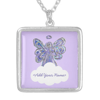 Purple Guardian Angel Series Cloud Custom Necklace