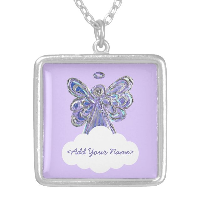 Purple Guardian Angel Series Cloud Custom Necklace (Front)