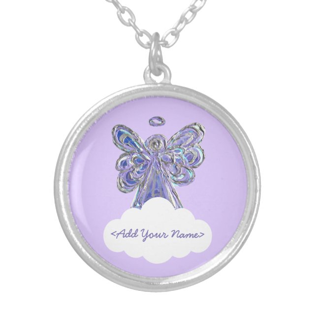 Purple Guardian Angel Series Cloud Custom Necklace (Front)