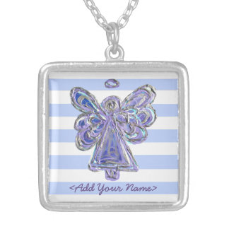 Purple Guardian Angel Series Sterling Necklaces