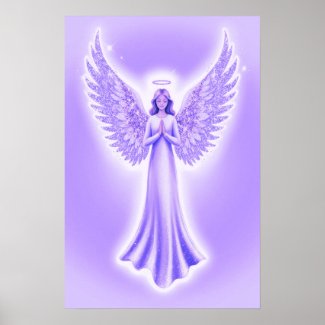 Purple Guardian Angel With Sparkly Wings