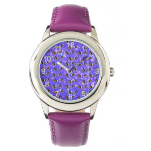 Purple Guinea Pig Sparkle, Girls Leather Watch