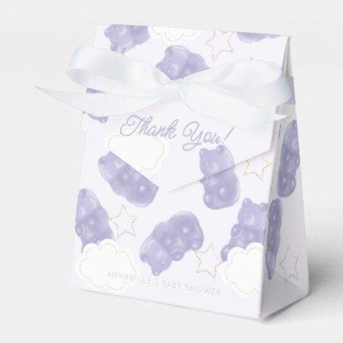 Purple Gummy Bear Baby Shower Favor Boxes