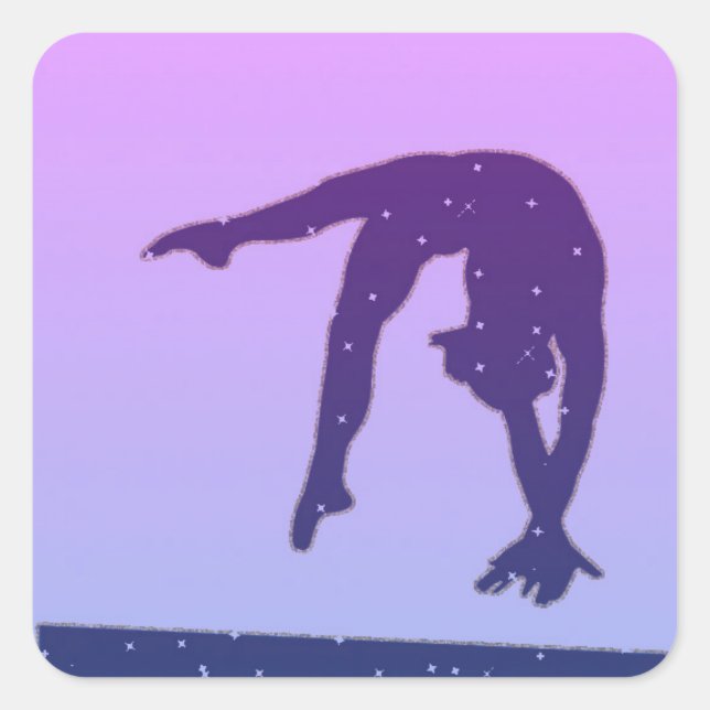 Purple Gymnastics Balance Beam Stickers (Front)