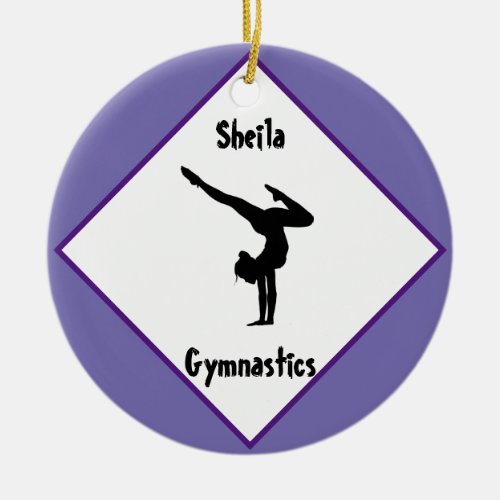 Purple Gymnastics Personalized      Ceramic Ornament