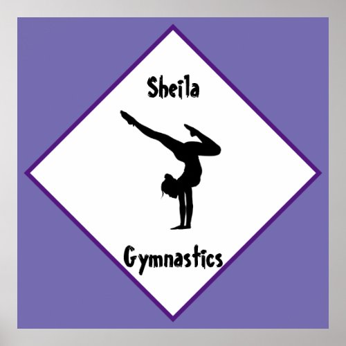 Purple Gymnastics Personalized      Poster