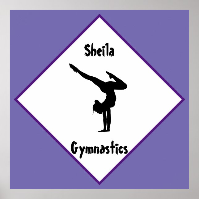 Purple Gymnastics Personalized      Poster (Front)