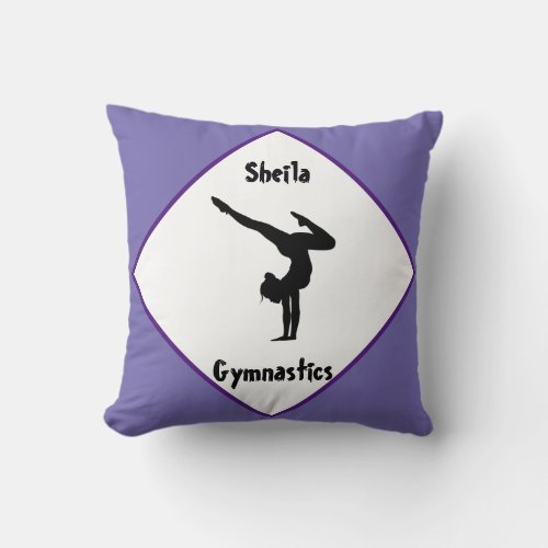 Purple Gymnastics Personalized    Throw Pillow