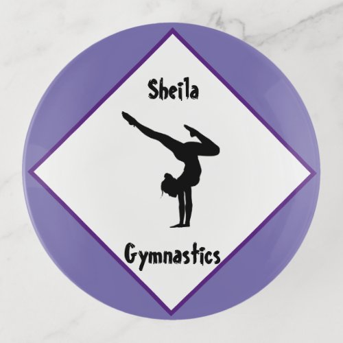 Purple Gymnastics Personalized     Trinket Tray