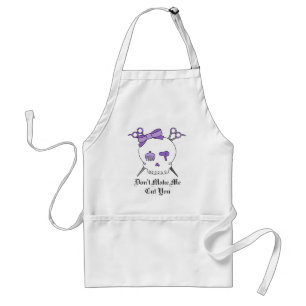 Purple Hair Accessory Skull -Scissor Crossbones Adult Apron