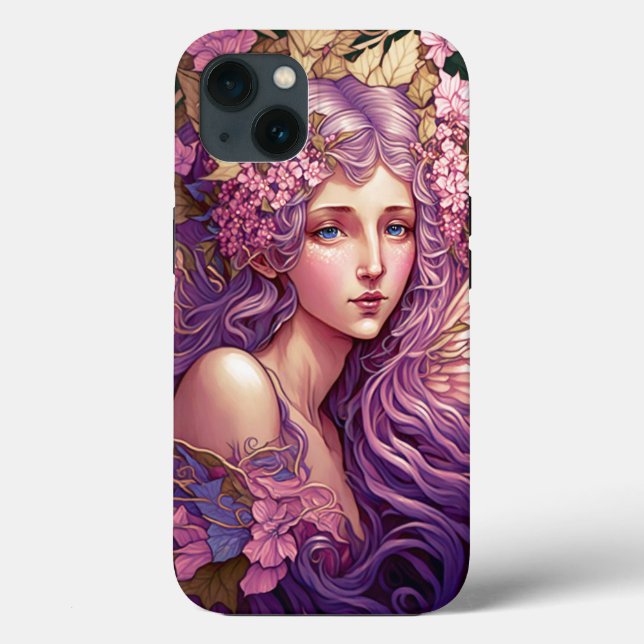 Purple Hair Fairy Angel Fantasy Art Case-Mate iPhone Case (Back)