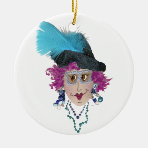 Purple Hair Funny Lady Ornament