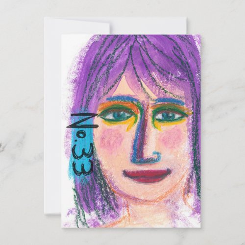 Purple Hair Girl 33 Greeting Card