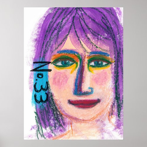 Purple Hair Girl 33 Poster Wall Art