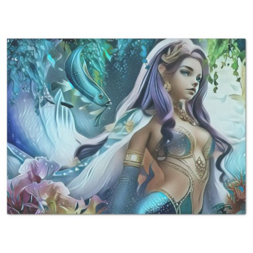 Purple Hair Mermaid Tissue Paper