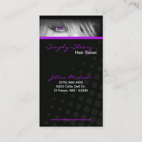 Purple Hair Salon Beauty Shop Boutiq Business Card