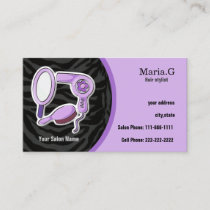 Purple Hair Salon cards with appointment on back