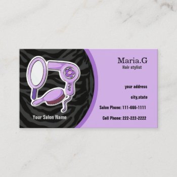 Purple Hair Salon Cards With Appointment On Back by MG_BusinessCards at Zazzle
