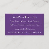 Purple Hair Salon Stylist Beautician Business Card (Back)