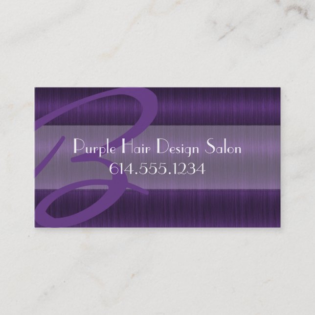 Purple Hair Salon Stylist Beautician Business Card (Front)