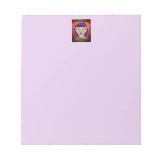Purple Haired Girl on Purple Note Pad