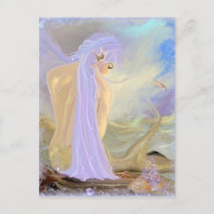 Purple Haired Mermaid Postcard