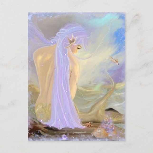 Purple Haired Mermaid Postcard (Front)